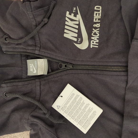 NIKE TRACK & FIELD WOMEN CASUAL FULL ZIP HOODIE SWEAT SWEATER - Picture 2 of 3